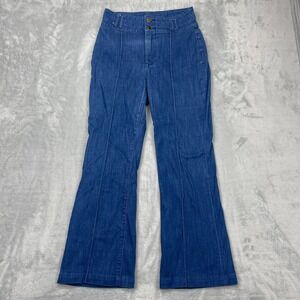 BCBGMAXAZRIA Jeans Women 27 Blue Denim Stretch Medium Wash High‎ Rise Flared Leg